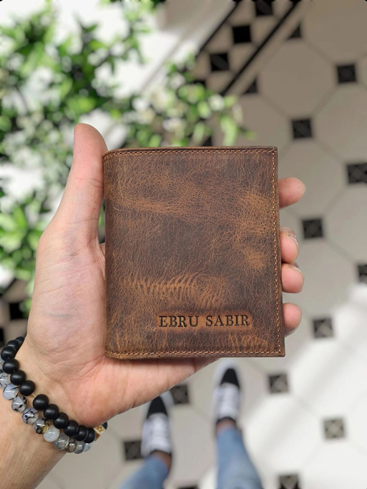 VİSSO 114  HAKİKİ DERİ ÇANTA İSME ÖZEL BOZUK PARA CEPLİ FERMUARLI ÇITÇITLI KADIN ERKEK CÜZDAN Erkek Fındık Matrix