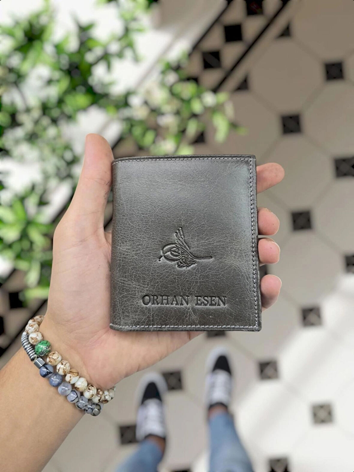 VİSSO 114 HAKİKİ DERİ ÇANTA İSME ÖZEL BOZUK PARA CEPLİ FERMUARLI ÇITÇITLI KADIN ERKEK CÜZDAN Erkek    Gri Crayz Tuğra logolu