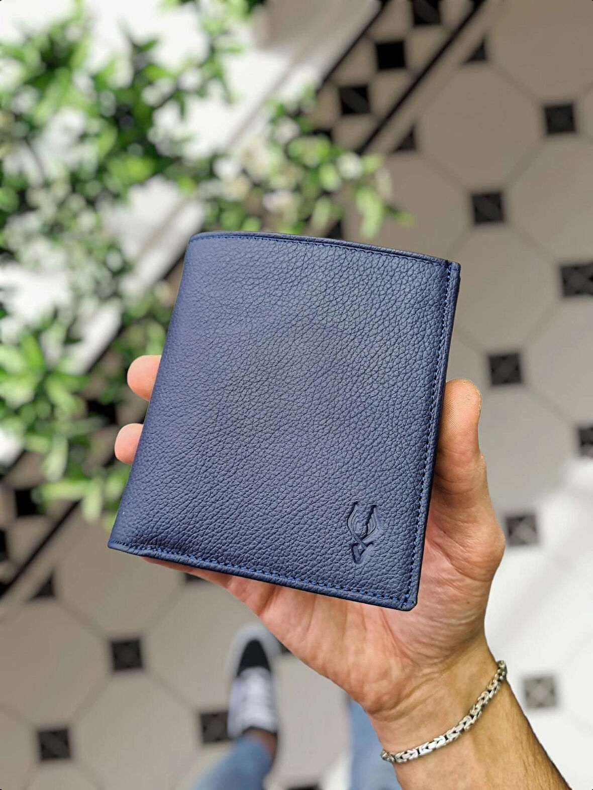 VİSSO 114 HAKİKİ DERİ ÇANTA İSME ÖZEL BOZUK PARA CEPLİ FERMUARLI ÇITÇITLI KADIN ERKEK CÜZDAN Erkek lacivert gutty