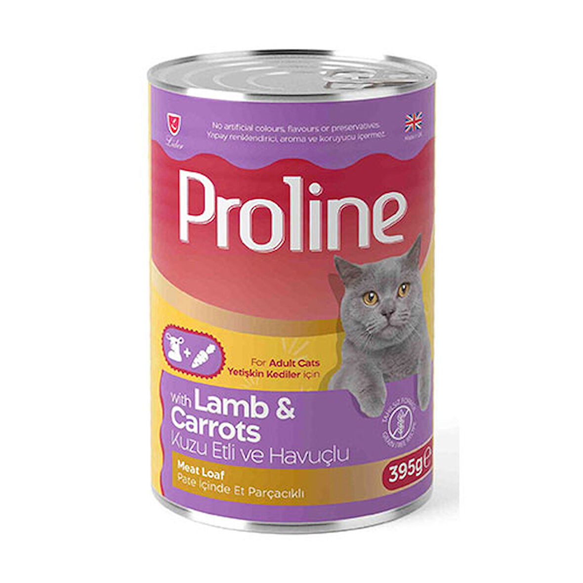 Proline Kuzu Etli ve Havuçlu Pate Yetişkin Kedi Konservesi 24 Adet 395 Gr 