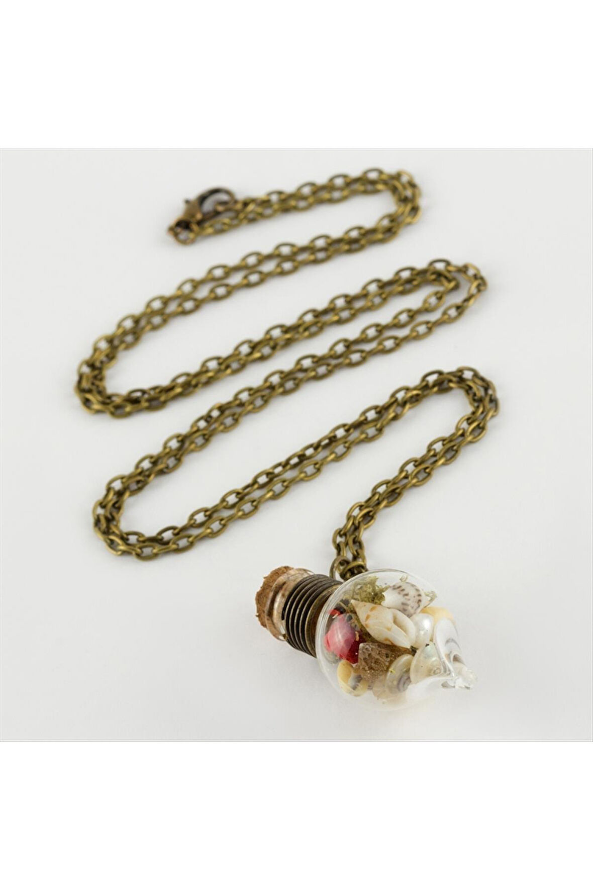 Çiçek Karışık Fanus Canlı Kolye