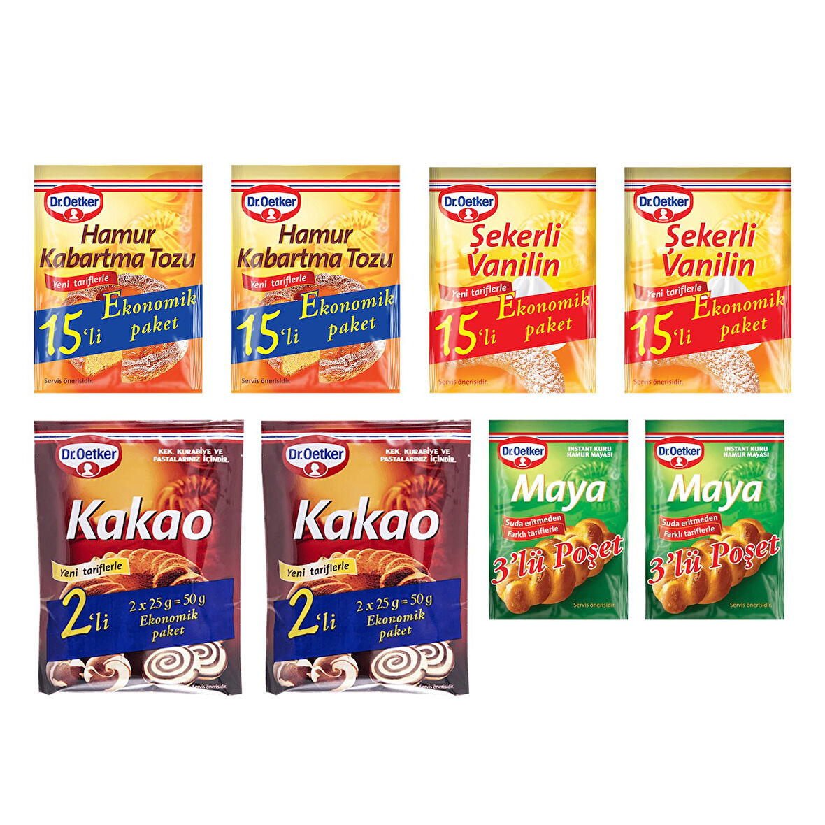 Dr.Oetker Vanilya-Kabartma Tozu-Maya-Kakao Ekonomik Paket