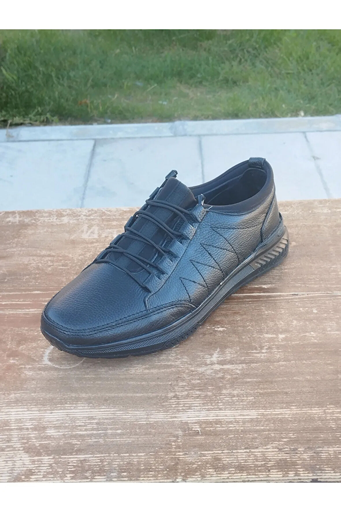 Erkek Sportif Kışlık Kundura Hakiki Deri Kauççuk Taban Ortobetik Ve Bağsız Lastikli