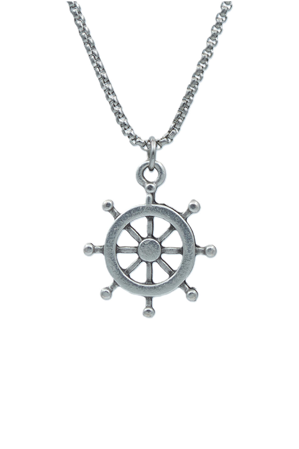 Dümen Örme Zincir Kolye - Gümüş Kaplama - Erkek Kadın Kolye - No:1402