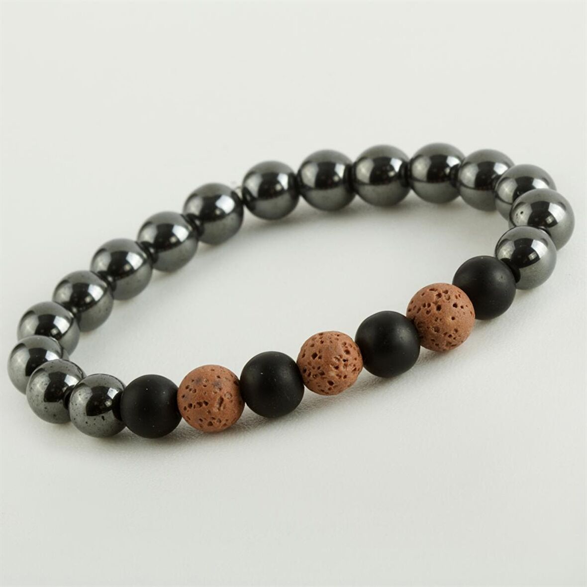 Lav-Hematit Doğaltaş Bileklik