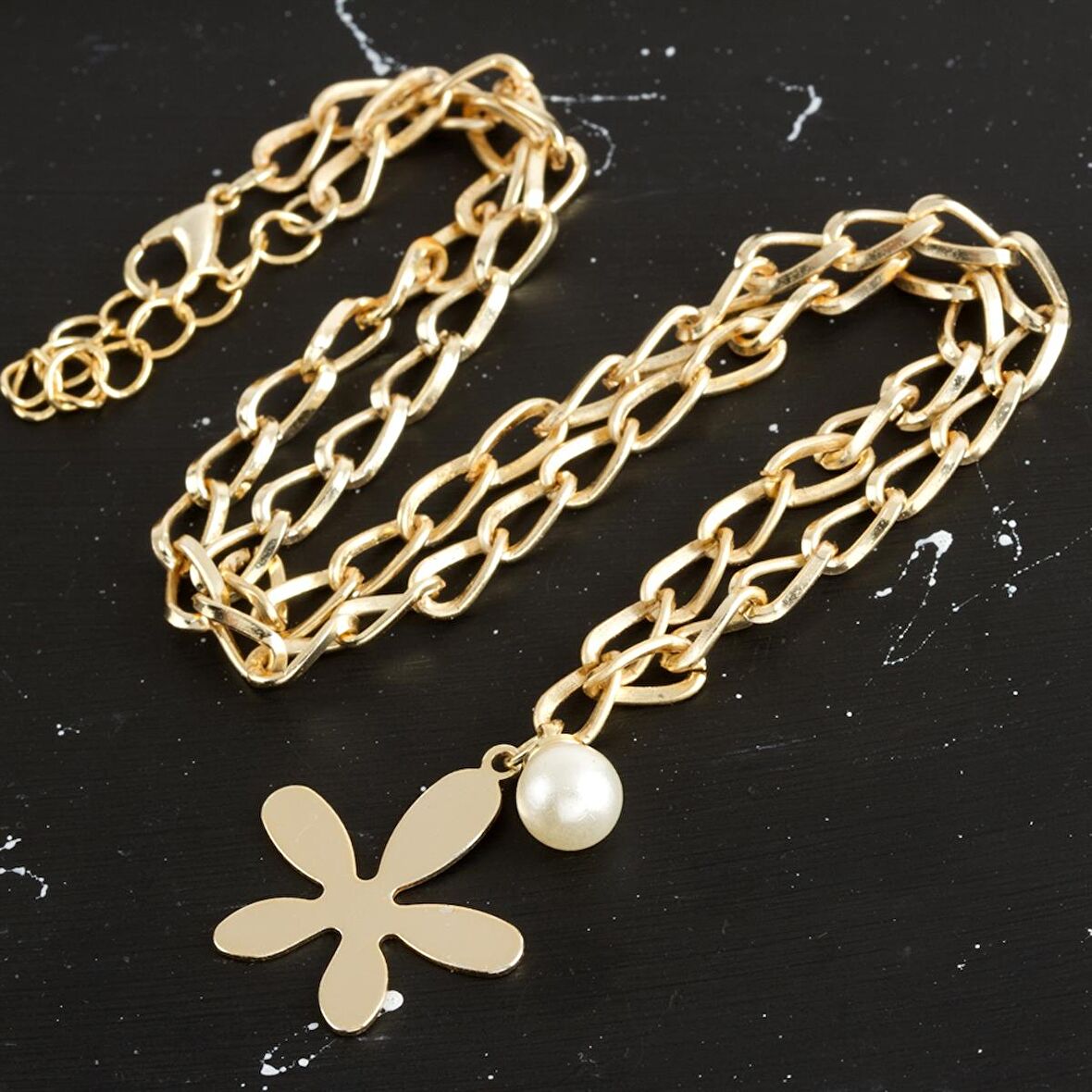 Çiçek Lüx Zincir Kolye