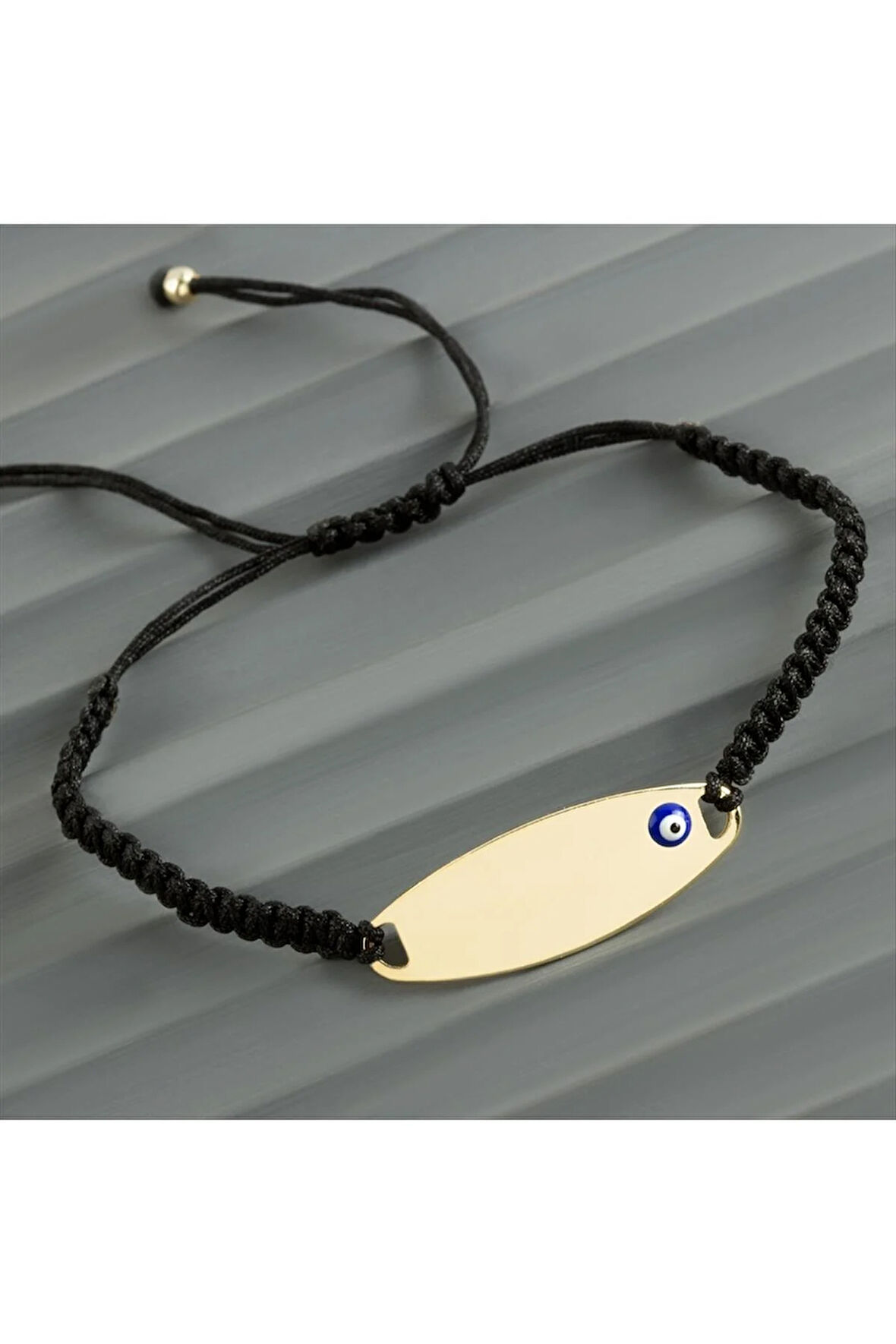 Oval İsim Yazılabilir Boş Plaka Örgülü Bileklik