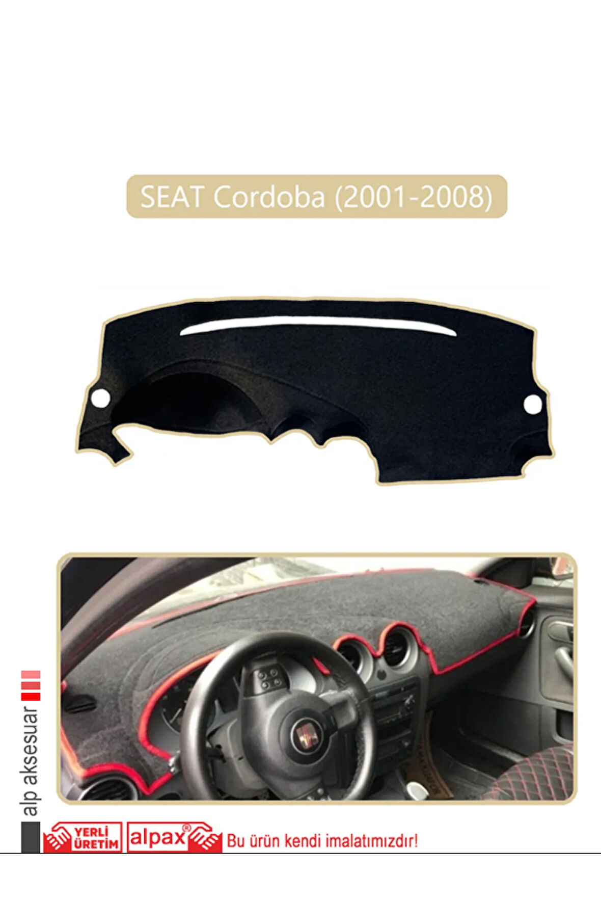 Seat Cordoba (2001-2008) Torpido Koruma  Halısı -  Bej Kenar