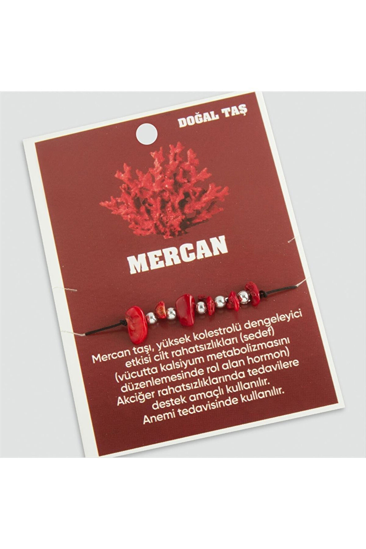 Mercan Doğaltaşlı İp Bileklik