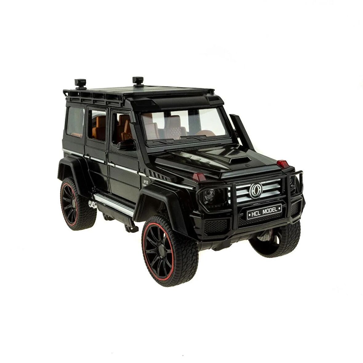 1:16 Ölçek Metal Model Suv Araba Çek Bırak Işıklı Sesli Siyah