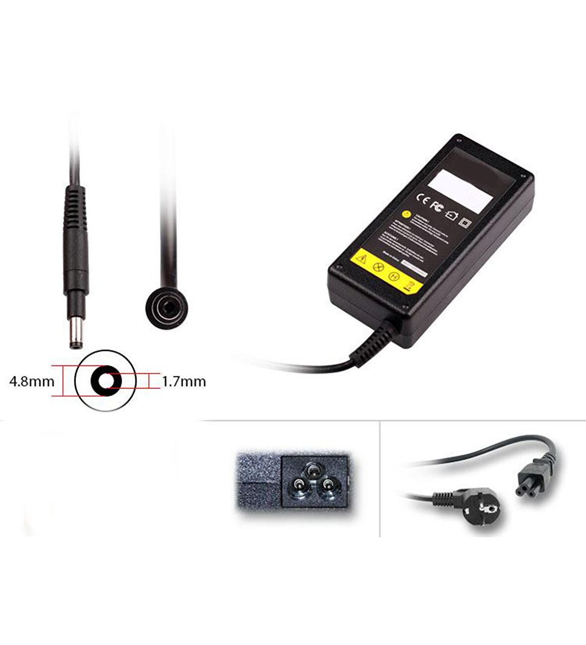 Hp 19.5V 3.33A 65W 4.8x1.7 Siyah Uçlu Notebook Adaptör Laptop Şarj