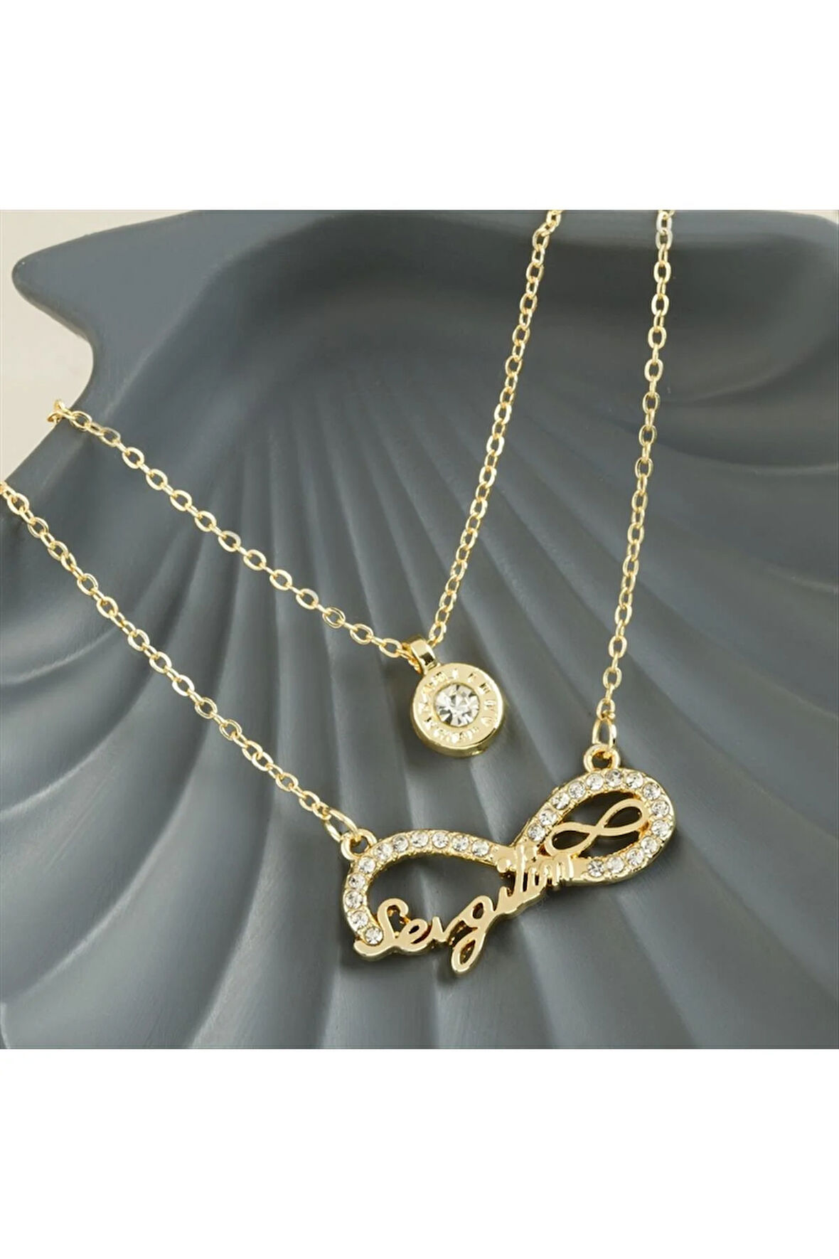 Sonsuzluk Sevgilim Yazılı Yeni Sezon İkili Kolye