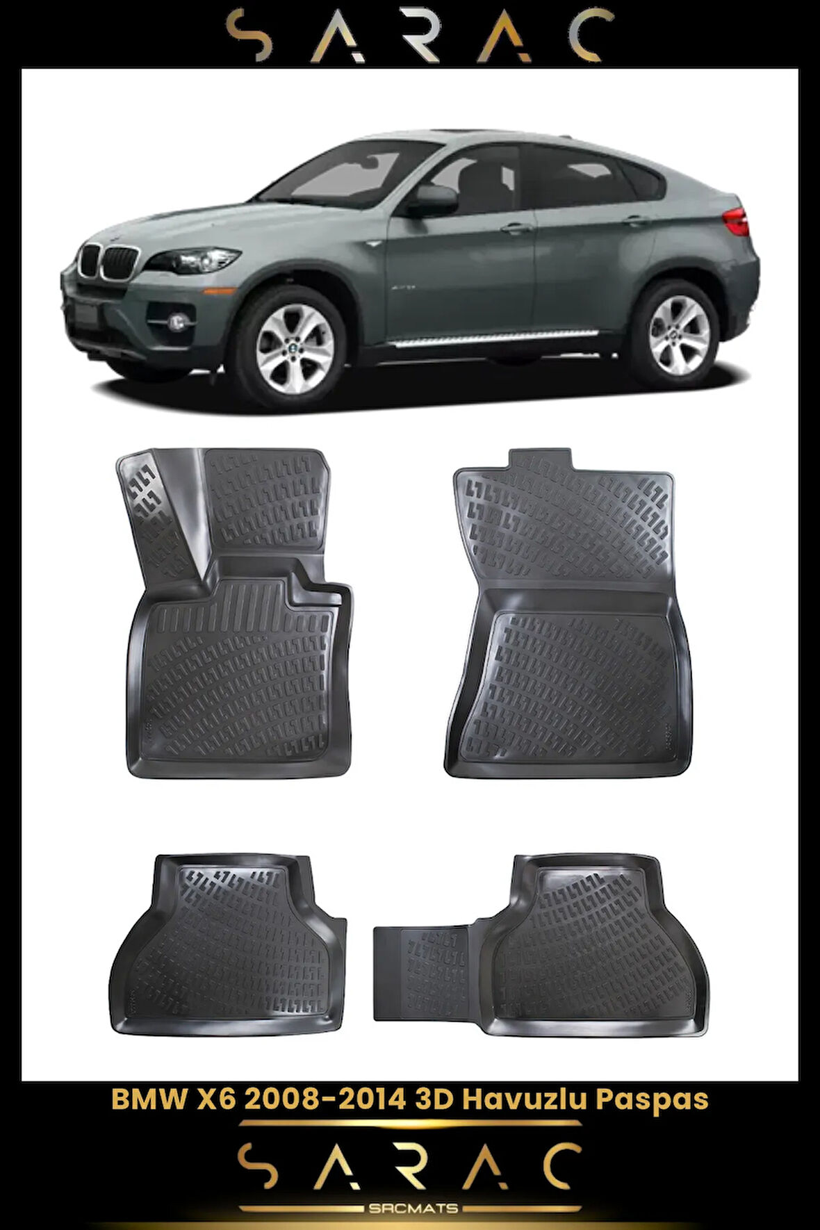 Bmw X6 2011 Model Araca Özel 3d Havuzlu Paspas