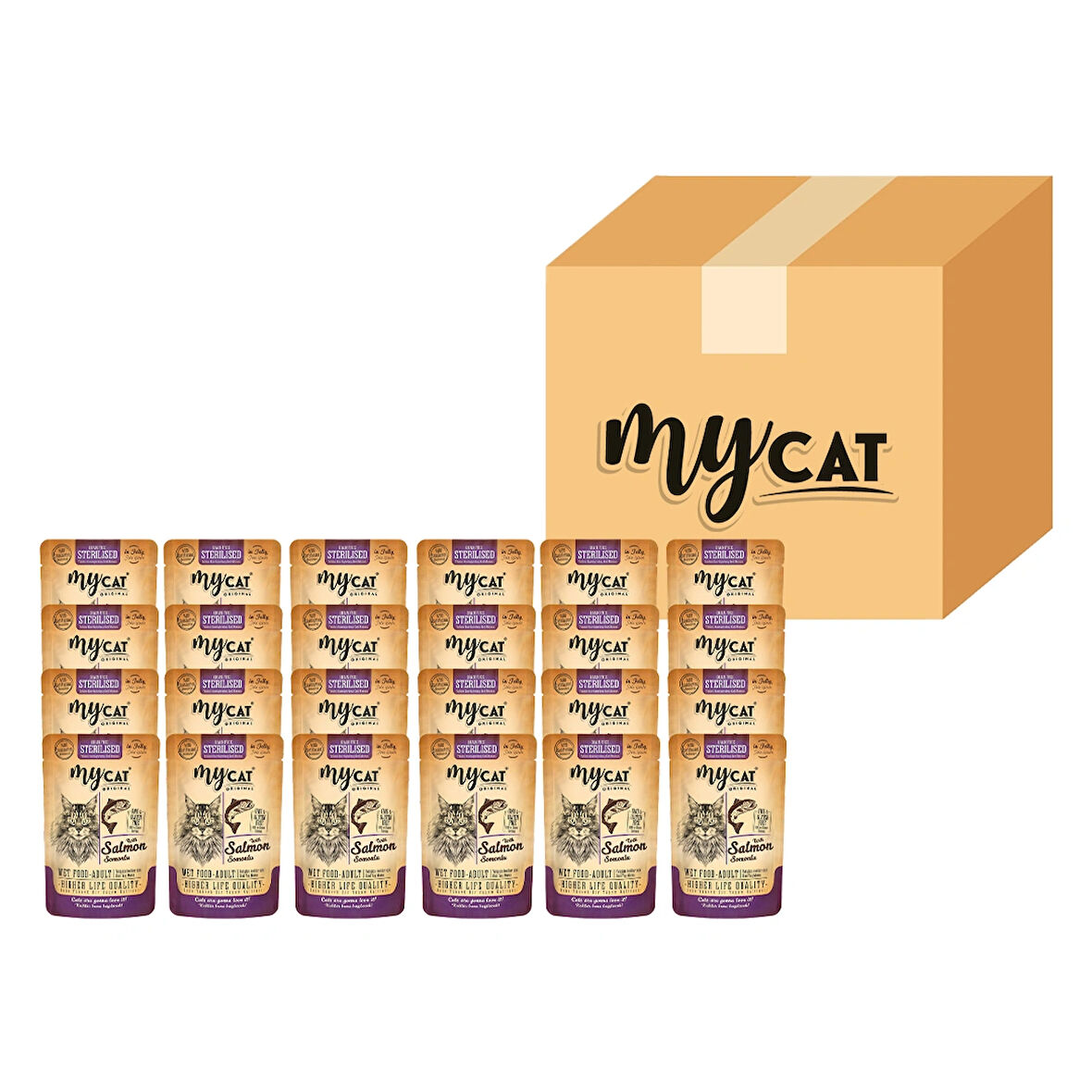 MYCAT SOMONLU (KISIRLAŞTIRILMIŞ) STERİLİSED POUCH YAŞ MAMA 85GR 24LÜ 4023