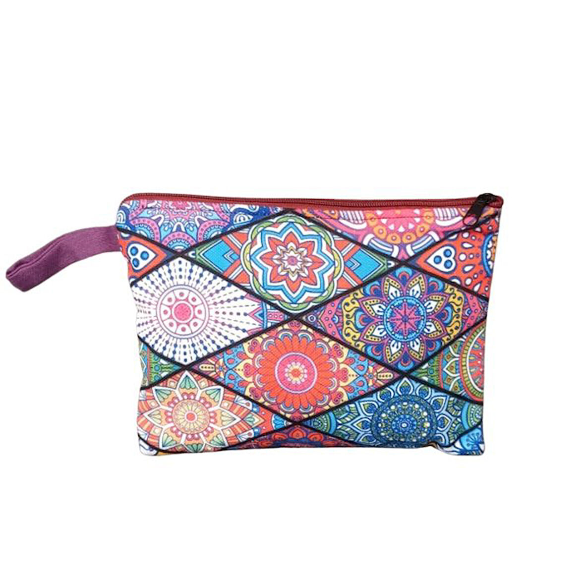 Uretti - Sibel 2453 4352 El Yapımı Mandala Desen Clutch - Portföy Çanta