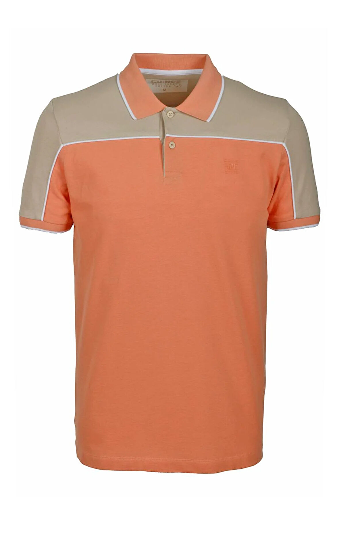 Erkek Polo Yaka Tişört Bej %100 Pamuk Slim Fit Çift Renk T-shirt NCS JEANS 1163
