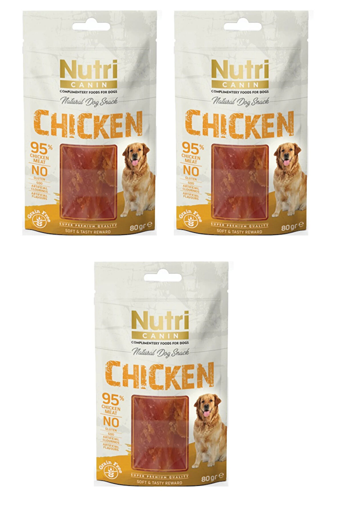 Nutri Canin Tavuklu Fileto Tahılsız Köpek Ödülü 80 Gr. X 3 Adet