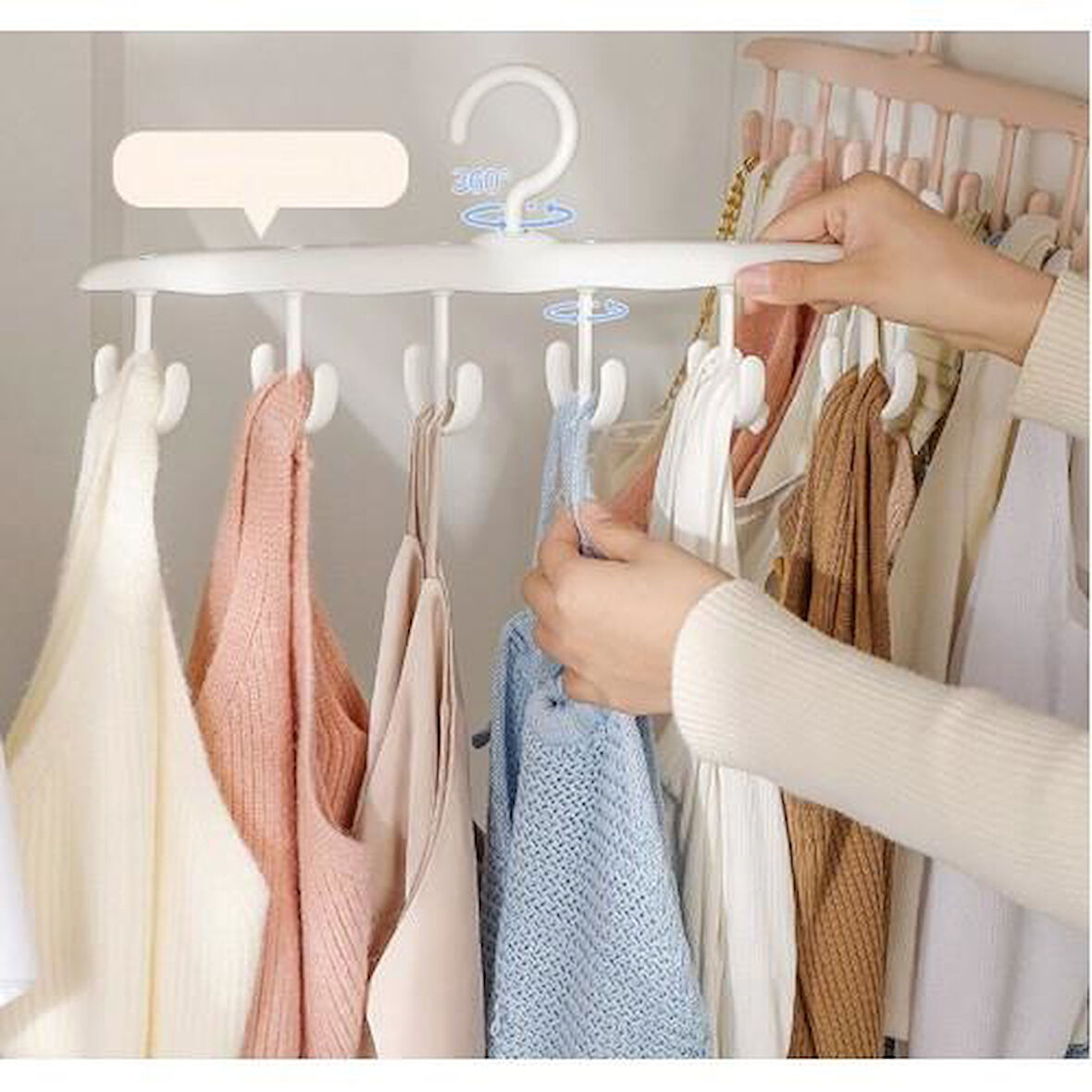 3B Trend 12 Kancalı Çok Amaçlı Askı Beyaz MC-712