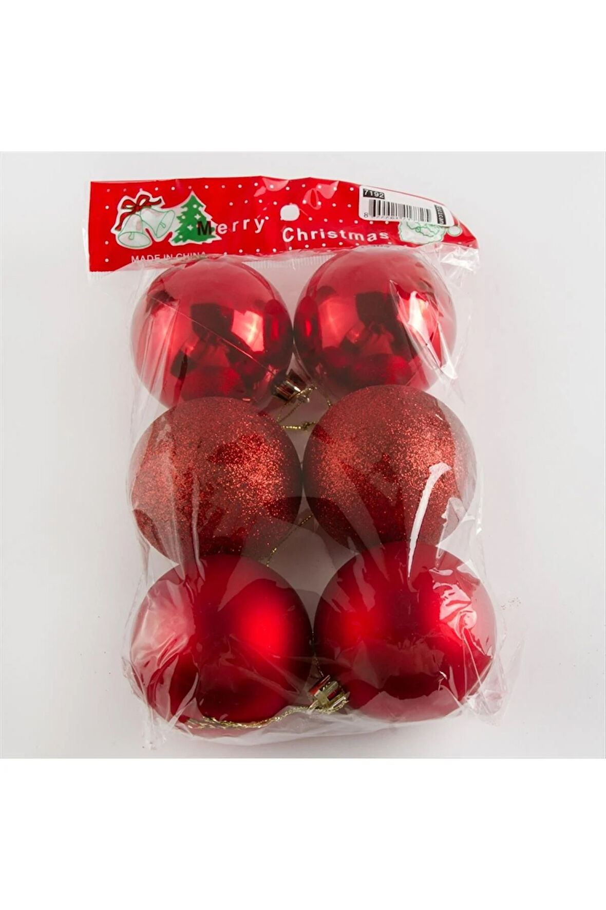 6 Adet Cici Top Yılbaşı Ağaç Süsü  6cm