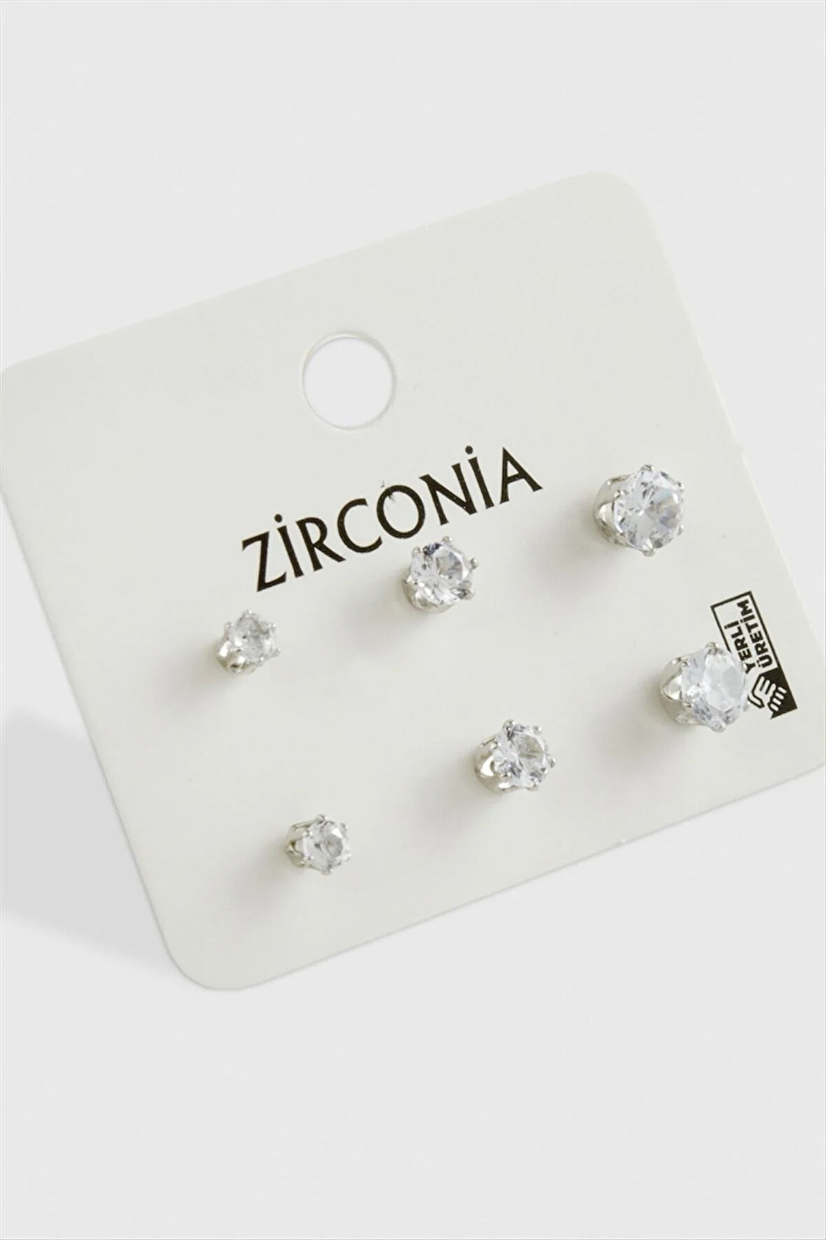 6 Adet Zirkon Tek Taşlı Küpe