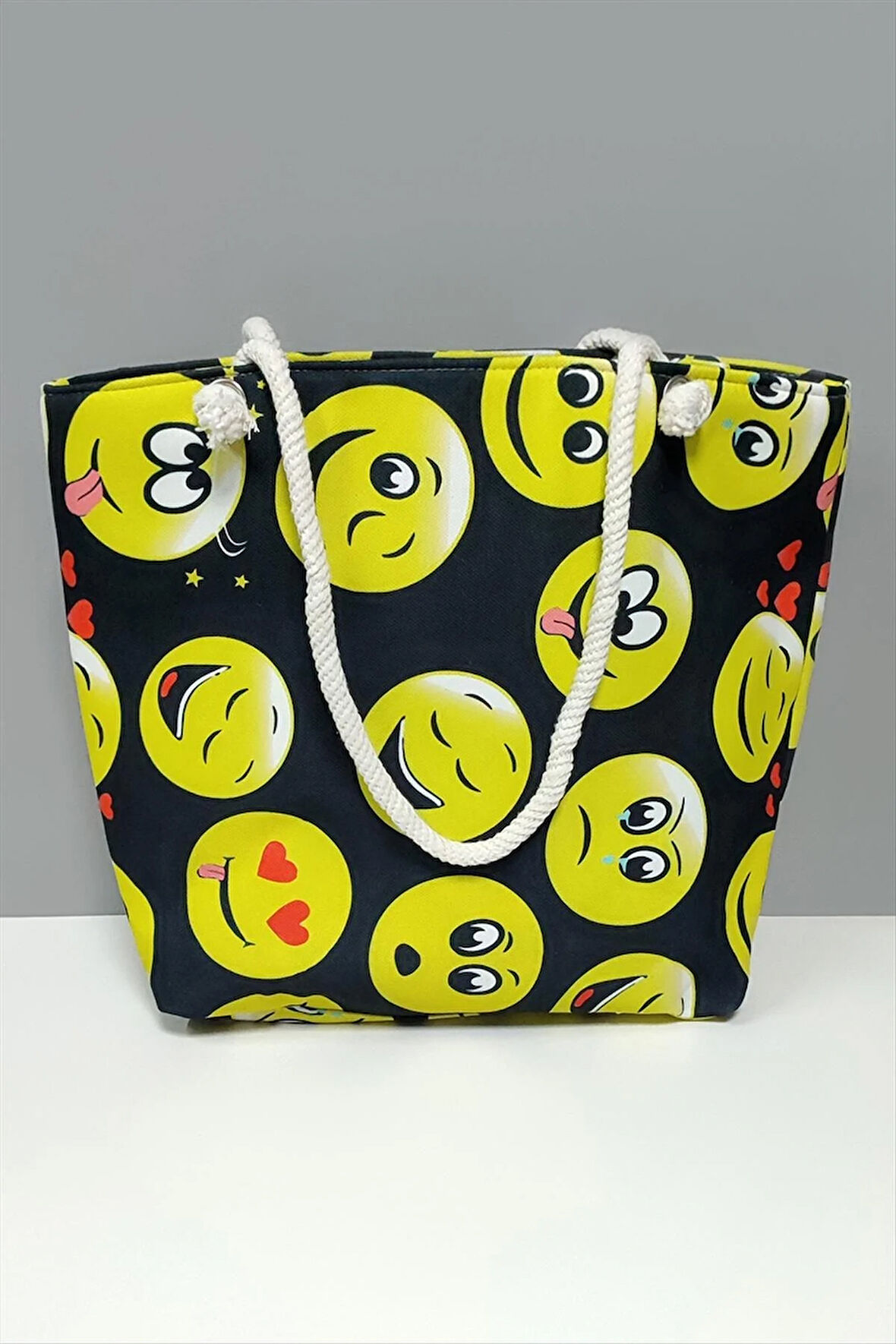 Emoji Desenli Plaj Çantası