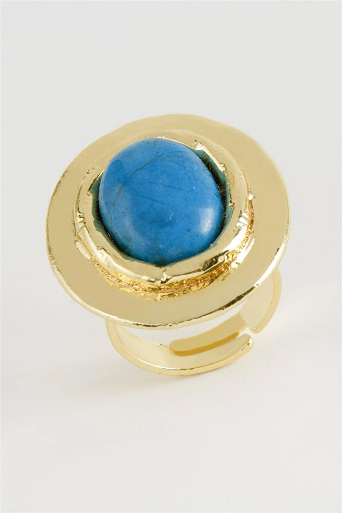 Oval Turkuaz Taşlı Yüzük