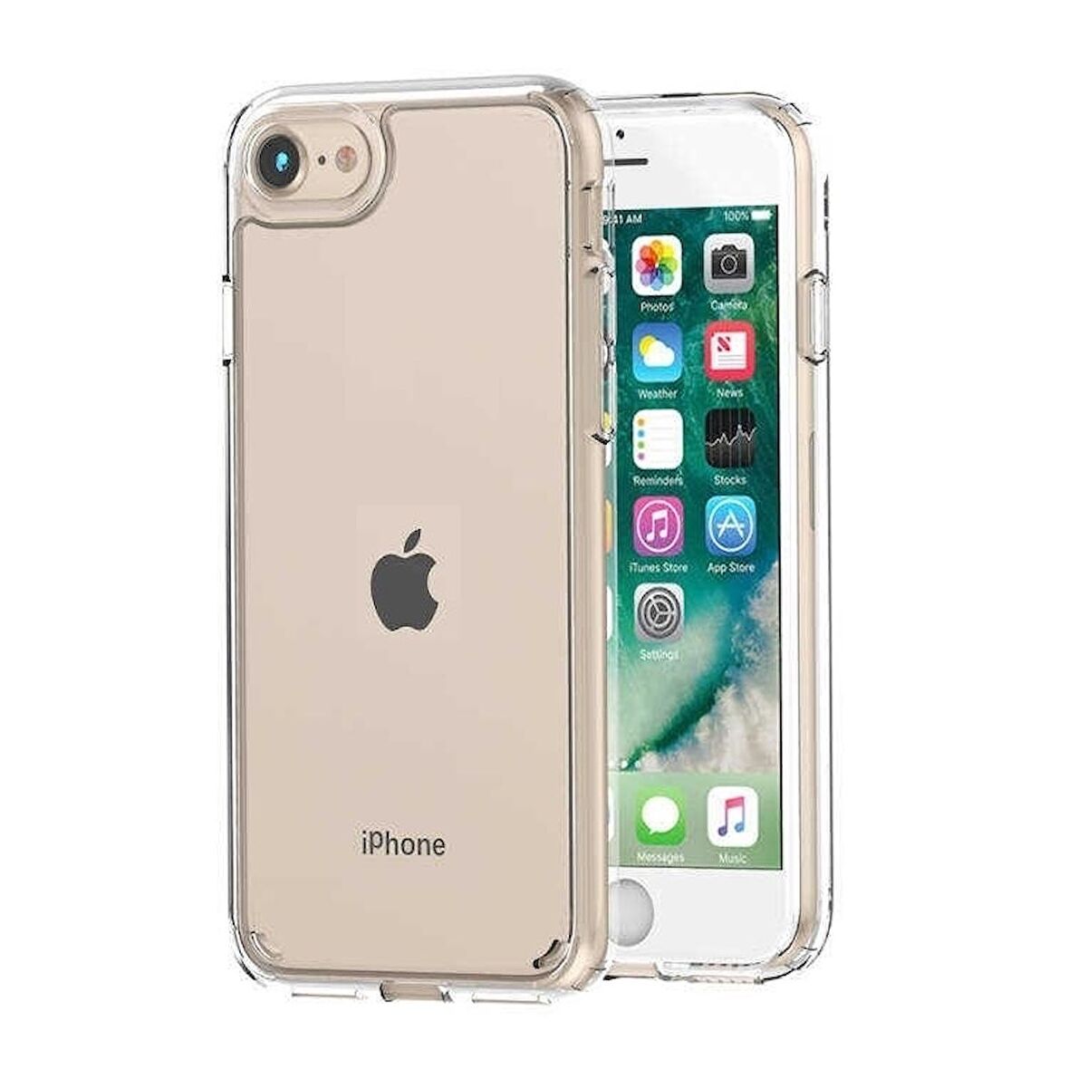 Smcase iPhone SE 2020 Kılıf Coss Sert Hibrit Silikon  Nano Ekran Koruyucu