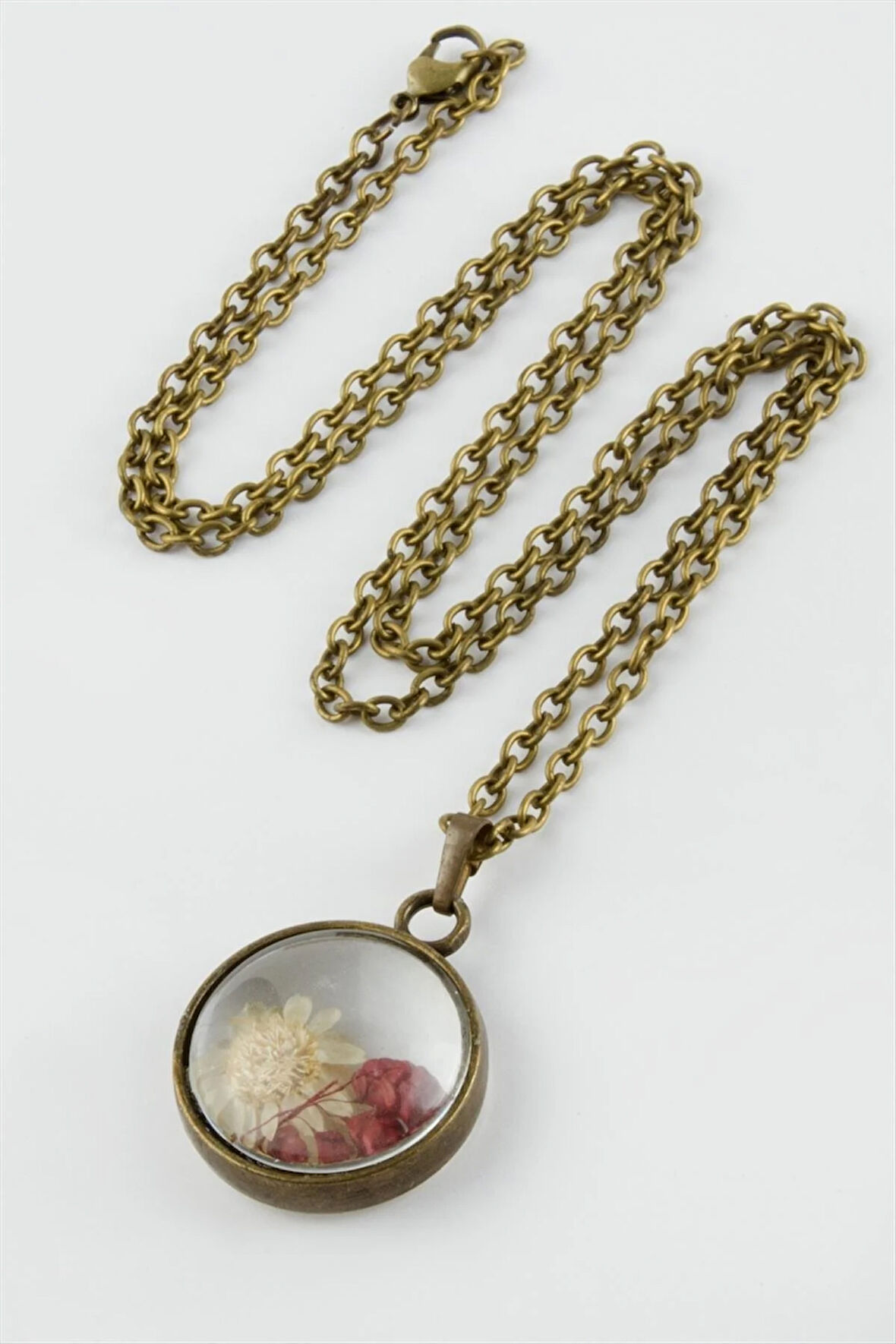 Karışık Renkli Çiçek Canlı Kolye