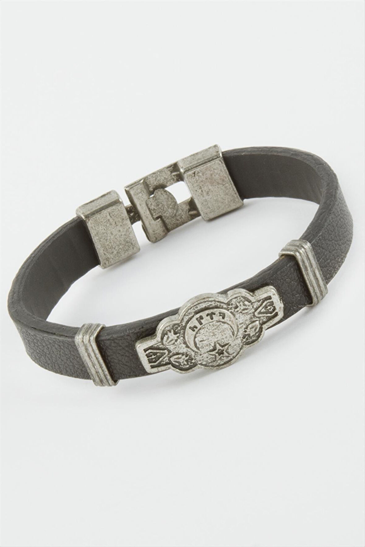 Ay Yıldız Suni Deri Bileklik