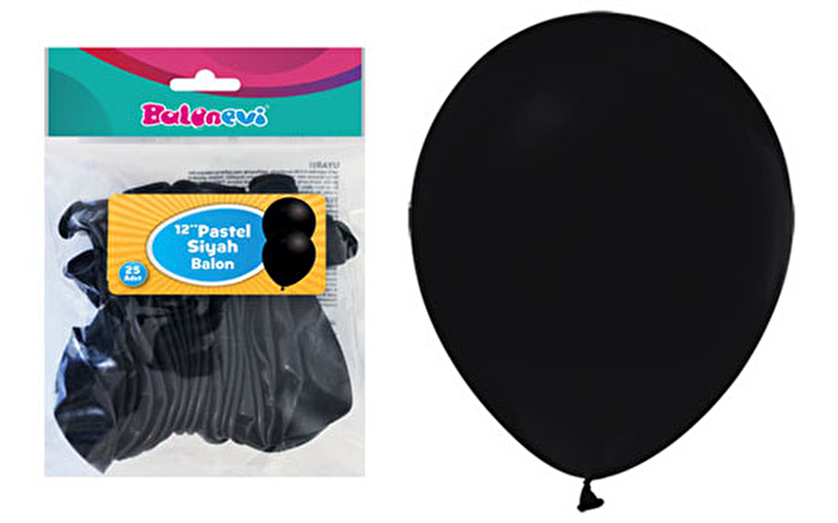 BALON 25'Lİ PASTEL SİYAH