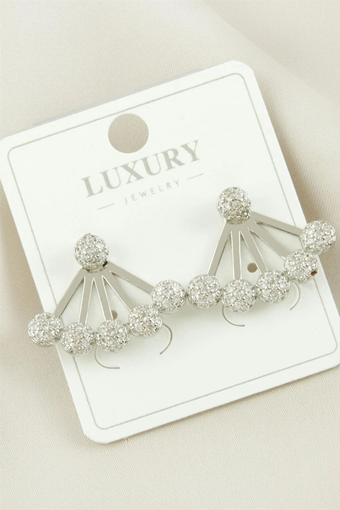 Top Zirkon Taşlı Lüks Küpe