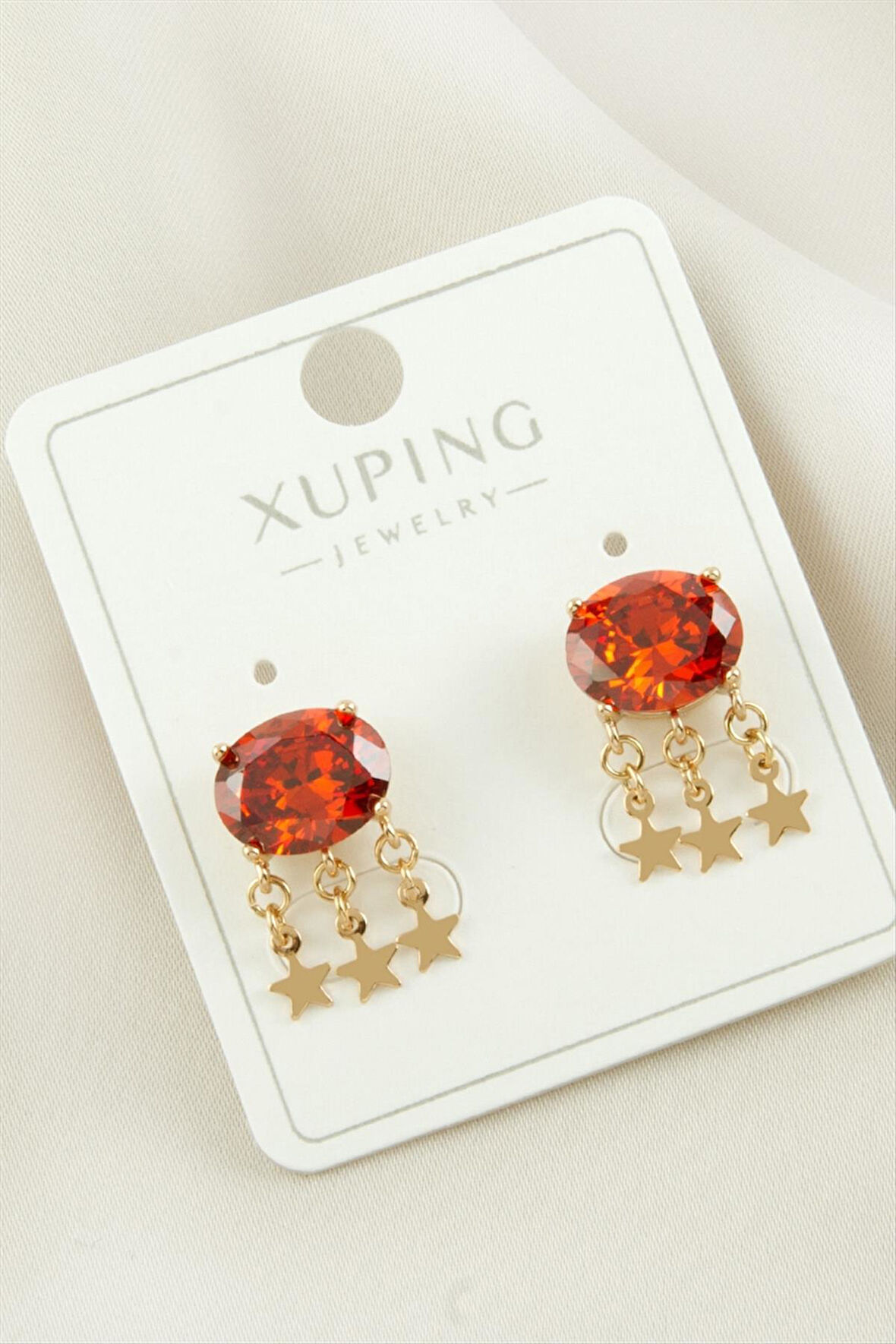 Xuping Yıldız Zirkon Taşlı Lüks Çelik Küpe