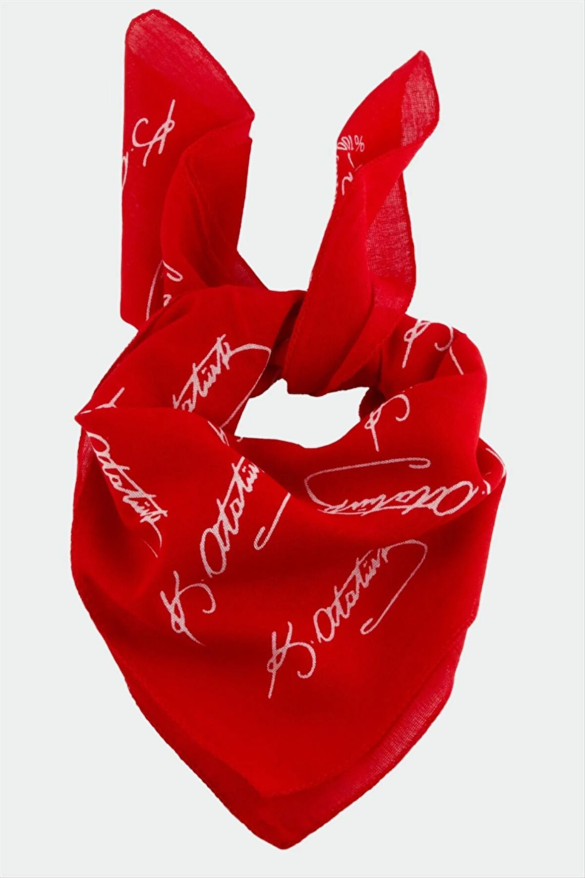 Atatürk İmzalı Desenli Bandana 50*50