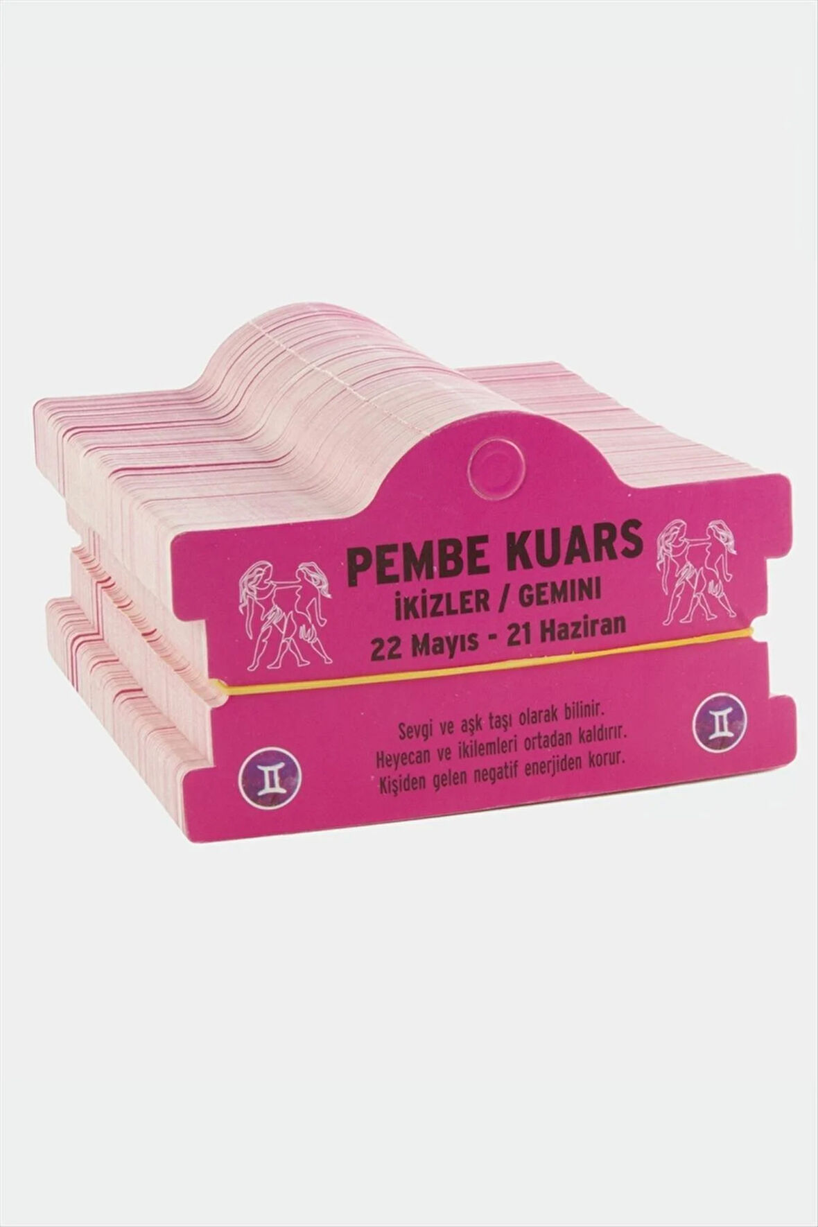 Pembe Kuars  İkizler Burç Bileklik Kartı