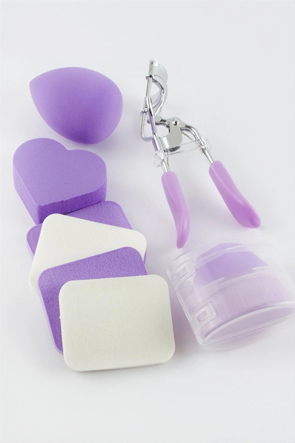 6 Makyaj Süngeri  Kirpi Kıvırma Seti