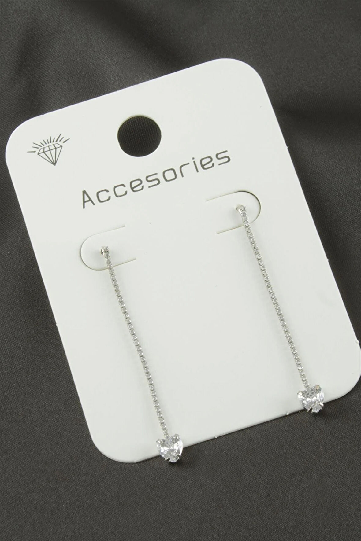 Kalp Suyolu Taşlı Küpe