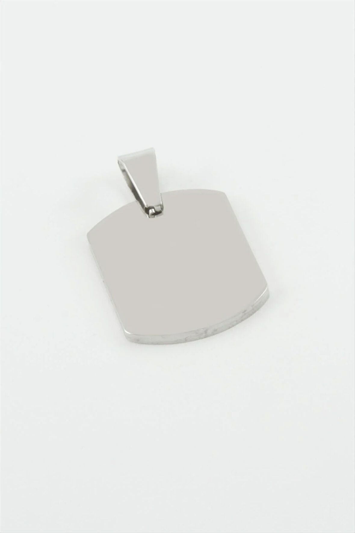 Künye İsim Yazılabilir Çelik Kolye Ucu 1,5*2 cm