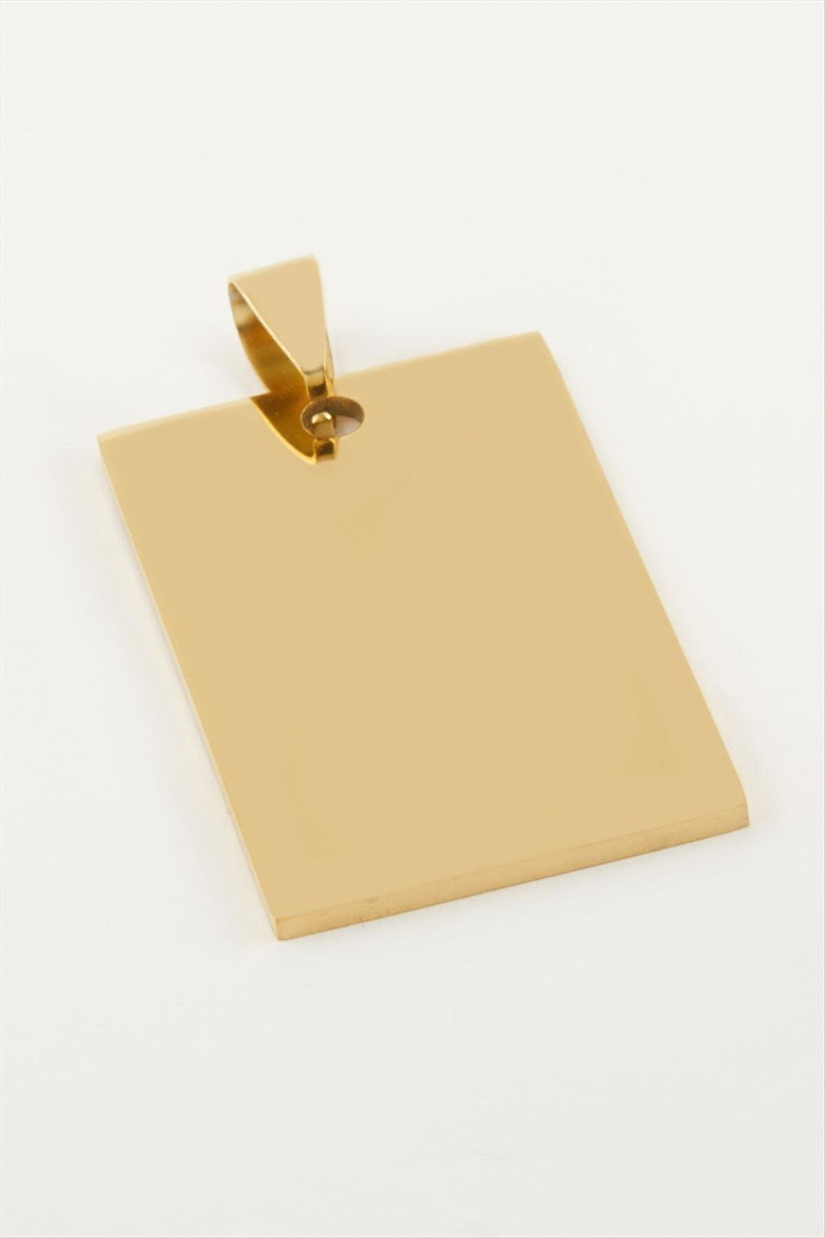 Dikdörtgen İsim Yazılabilir Çelik Kolye Ucu 2,8*4,2 cm