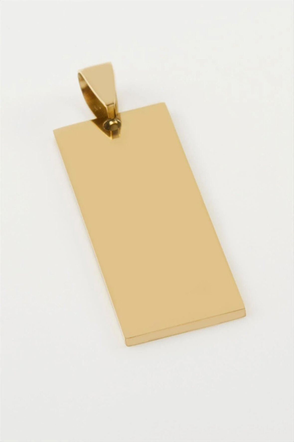 Dikdörtgen İsim Yazılabilir Çelik Kolye Ucu 1,6*3,5 cm