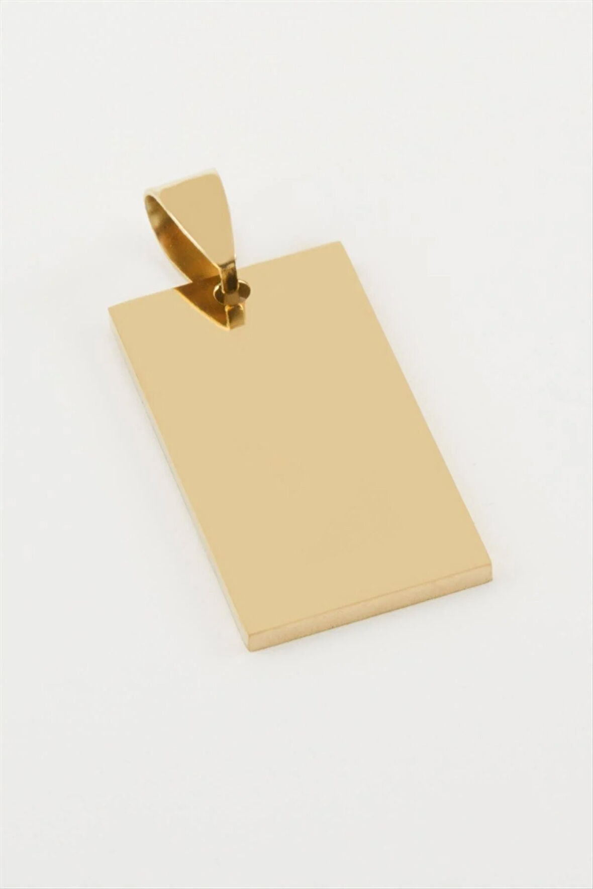 Dikdörtgen İsim Yazılabilir Çelik Kolye Ucu 1,5*3 cm