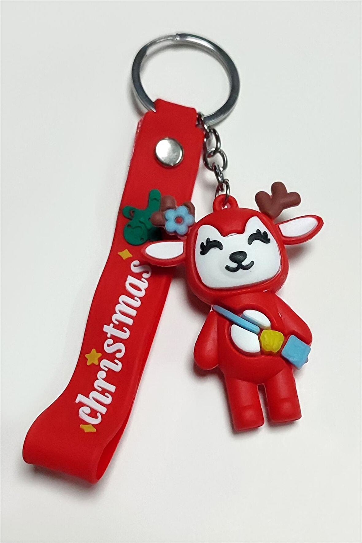 Yılbaşı Geyik Silikon Anahtarlık