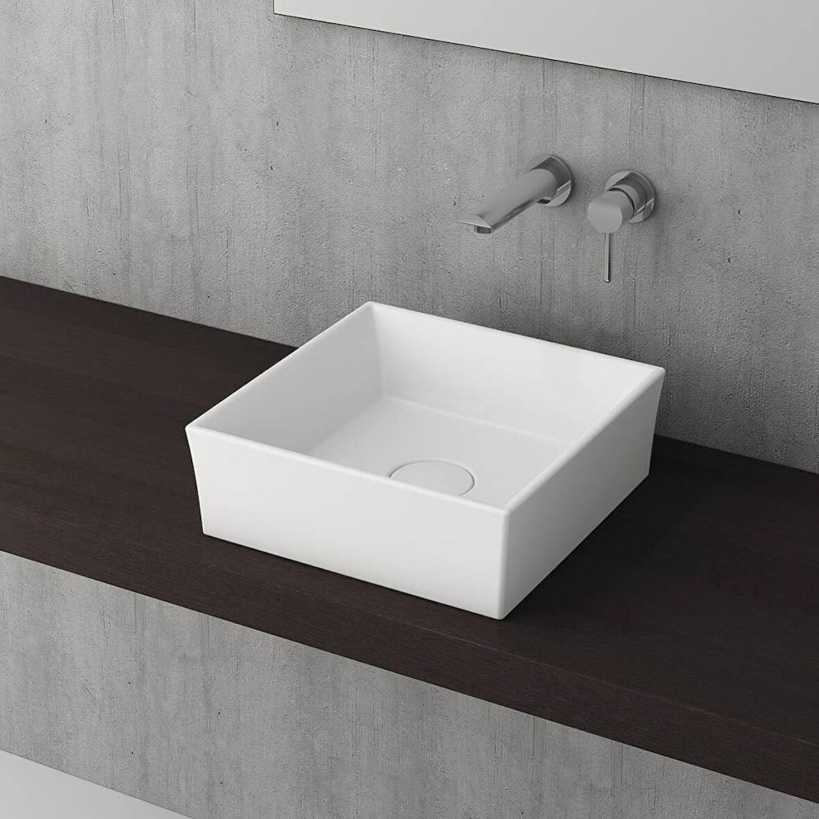 Bocchi Vessel Tezgah Üstü Lavabo 38X38 cm Mat Beyaz 1173-002-0125