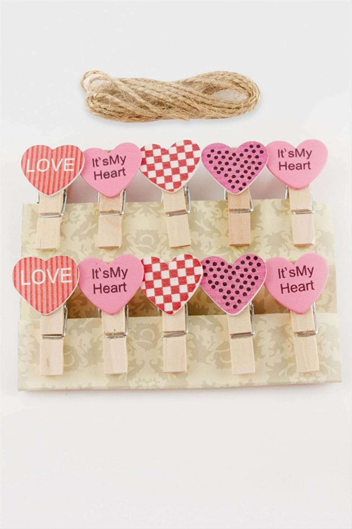 10 Adet Kalp Süs Mandal