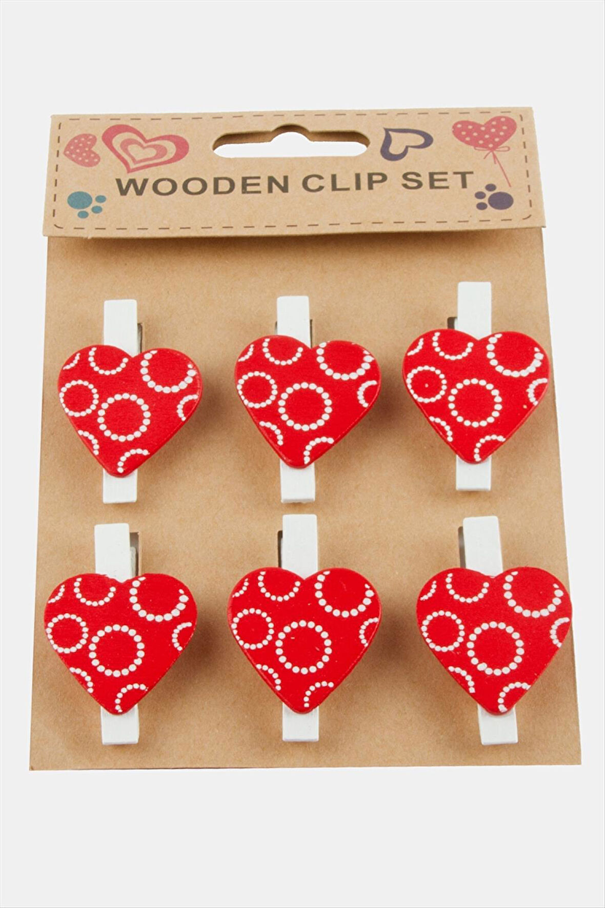 6 Adet Kalp Süs Mandal