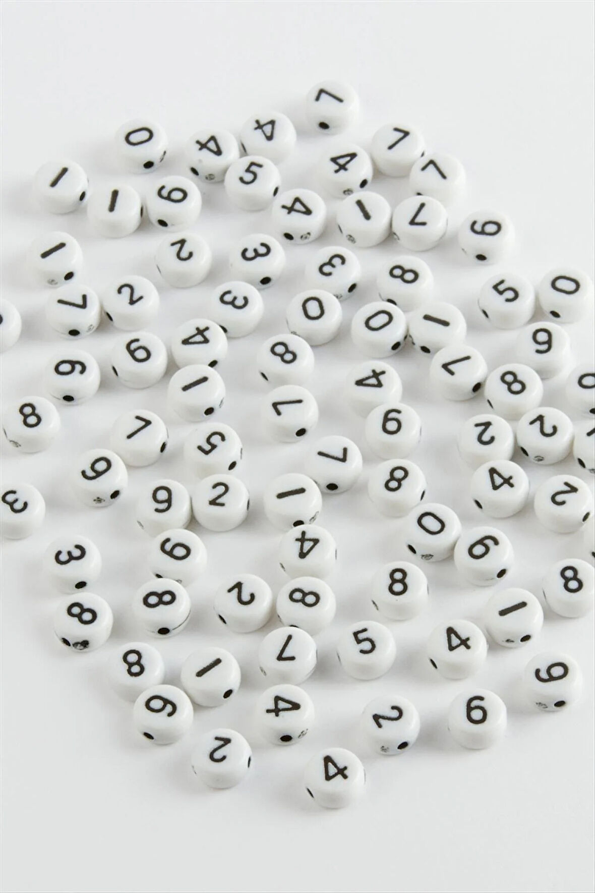 7 mm Siyah Renkli Rakam Boncuk 500 gram