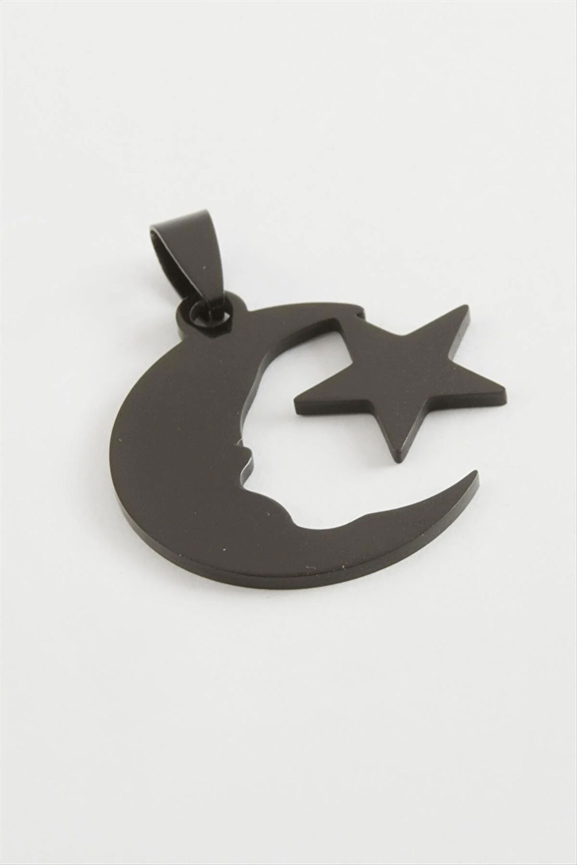 Ay Yıldız Çelik Kolye Ucu 3 cm