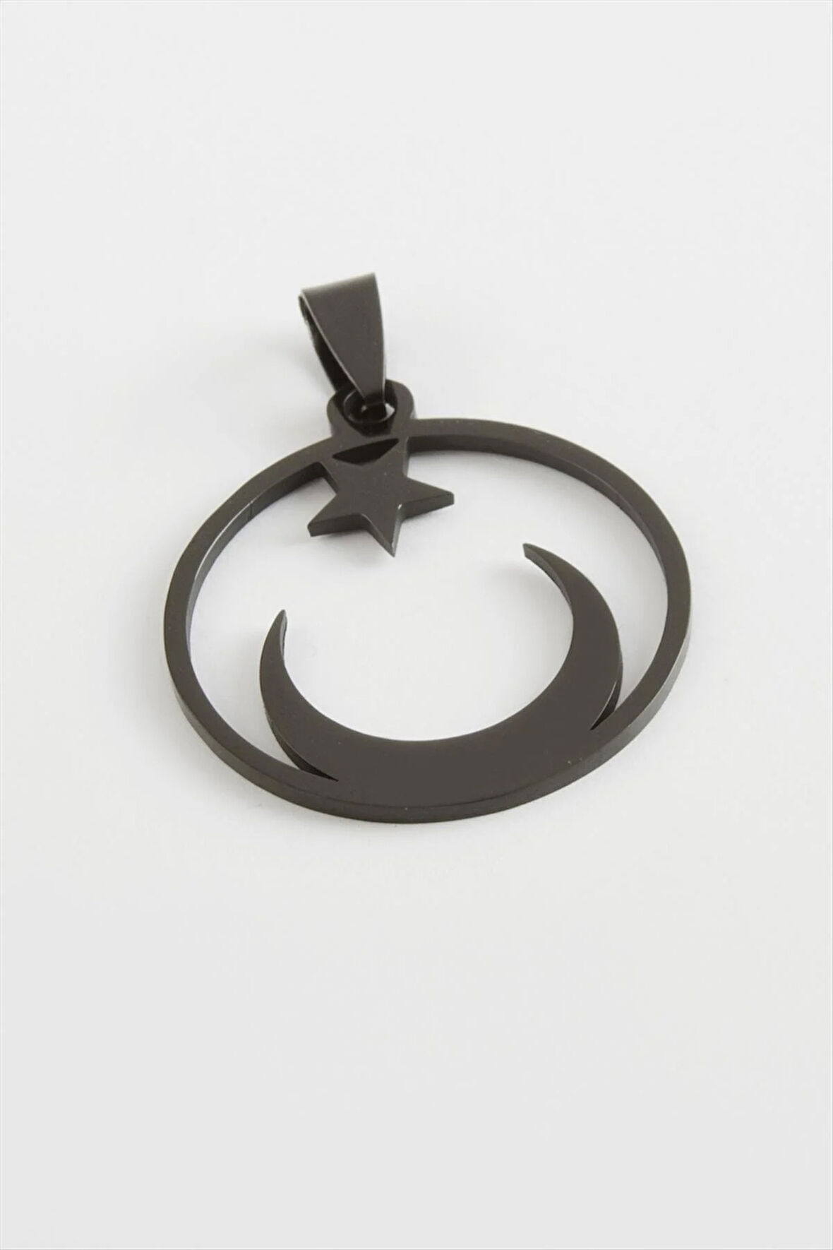 Ay Yıldız Çelik Kolye Ucu 3 cm