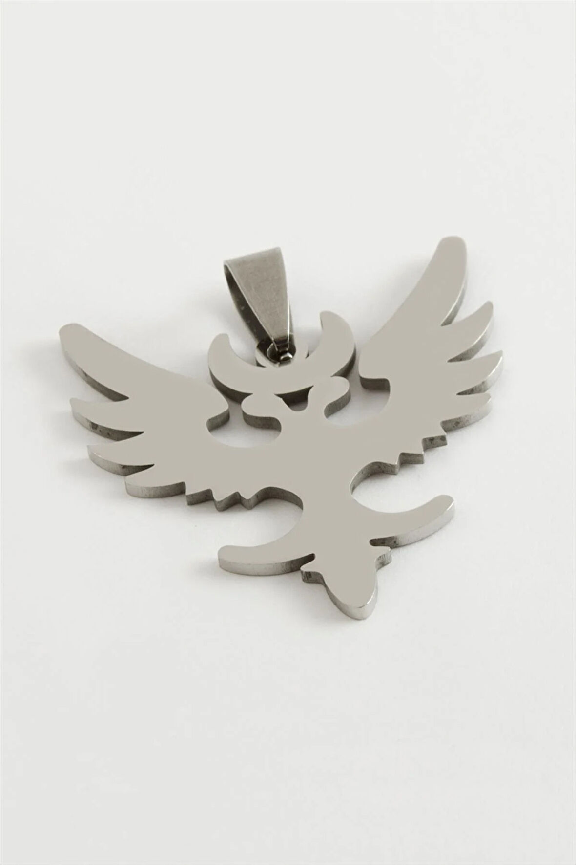 Çift Başlı Kartal Çelik Kolye Ucu 3,5 cm