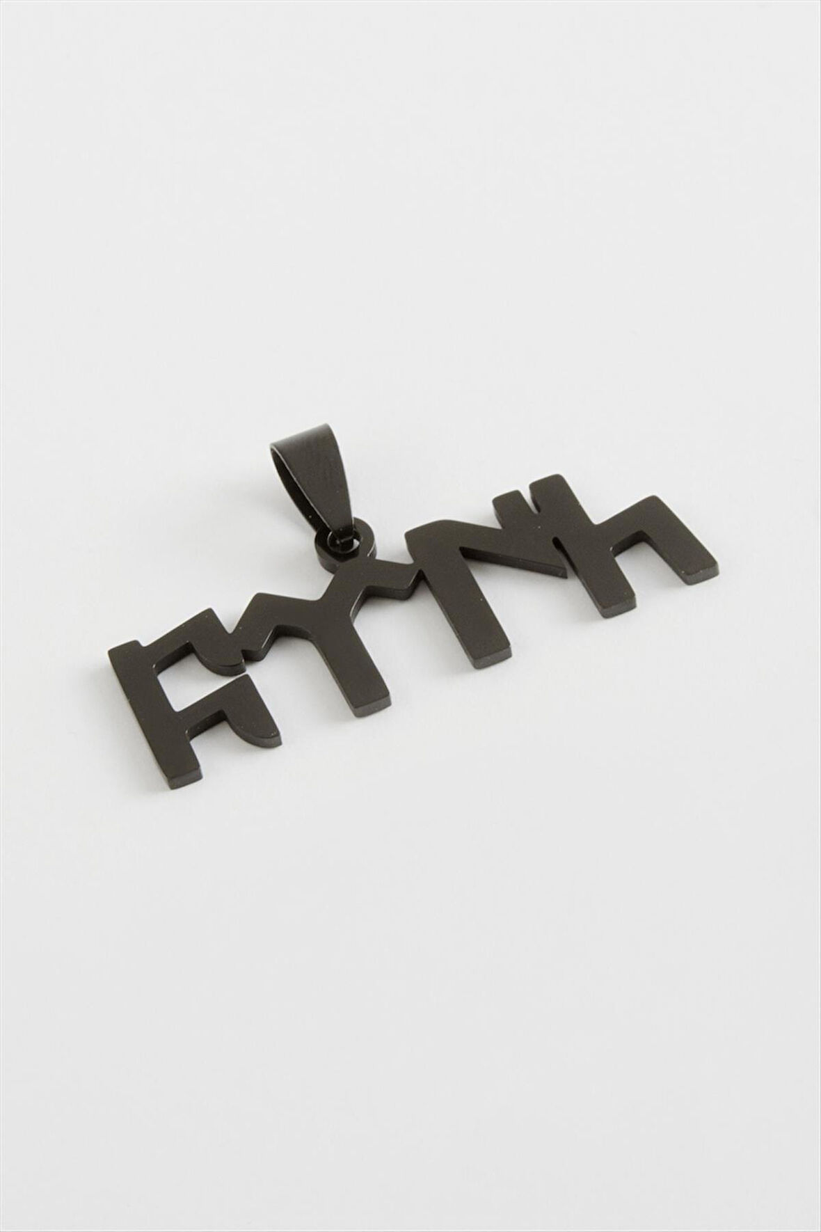 Türk Yazılı Çelik Kolye Ucu 4 cm