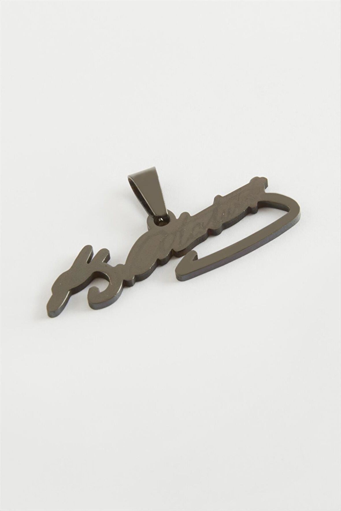 Atatürk İmzalı Çelik Kolye Ucu 3,5 cm
